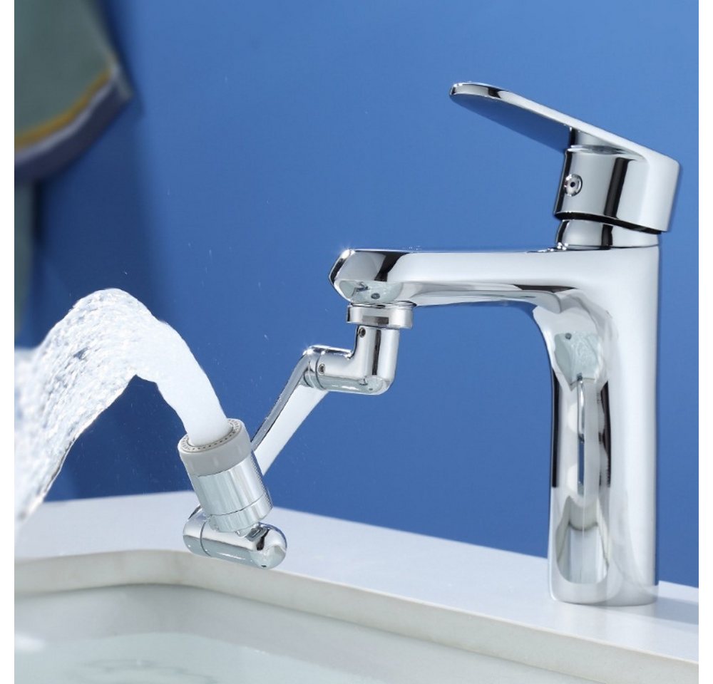 POPOLIC Waschtischarmatur Wasserhahn verlängerung, 1440° drehbarer Luftsprudler, 2 Sprühfunktion spritzwassergeschützt, drehbarer und ausziehbarer Roboterarm Bild 4