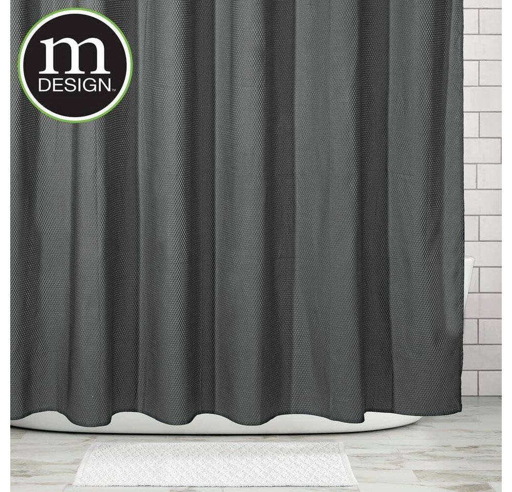 mDesign Badaccessoire-Set mDesign Luxus Duschvorhang Badewannenvorhang Waffelmuster Polyester