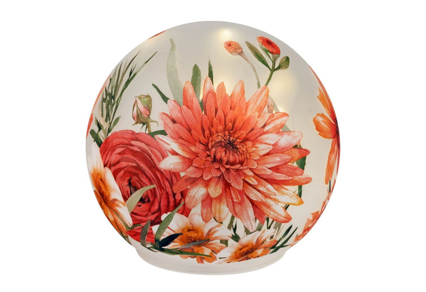 formano LED Dekolicht formano LED Deko Kugel Glas Sommerblumen 15 cm Timer 6h/18h, LED fest integriert Bild 2