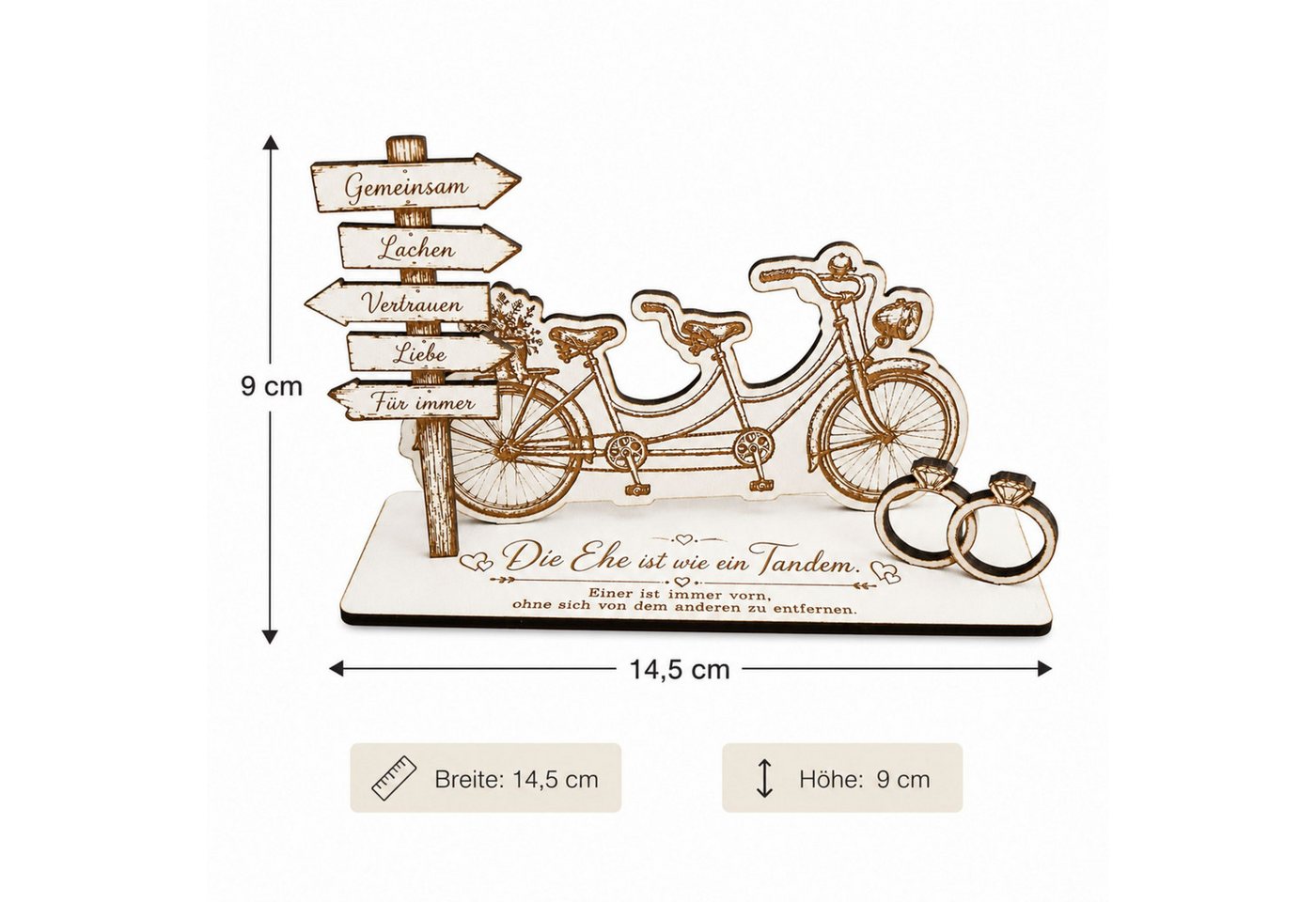 Dekolando Hochzeitskarte Geldgeschenk Hochzeit Tandem Brautpaar Geschenk 14,5 cm Bild 5