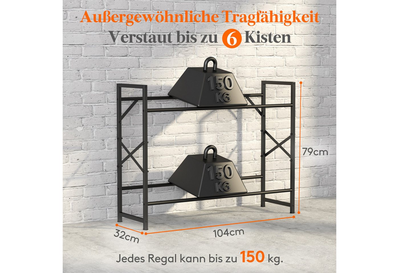 Lifewit Regal Getränkekistenregal 6 Kisten hoch, Bierkasten Wasserkasten Ständer., Platzsparend Bild 4