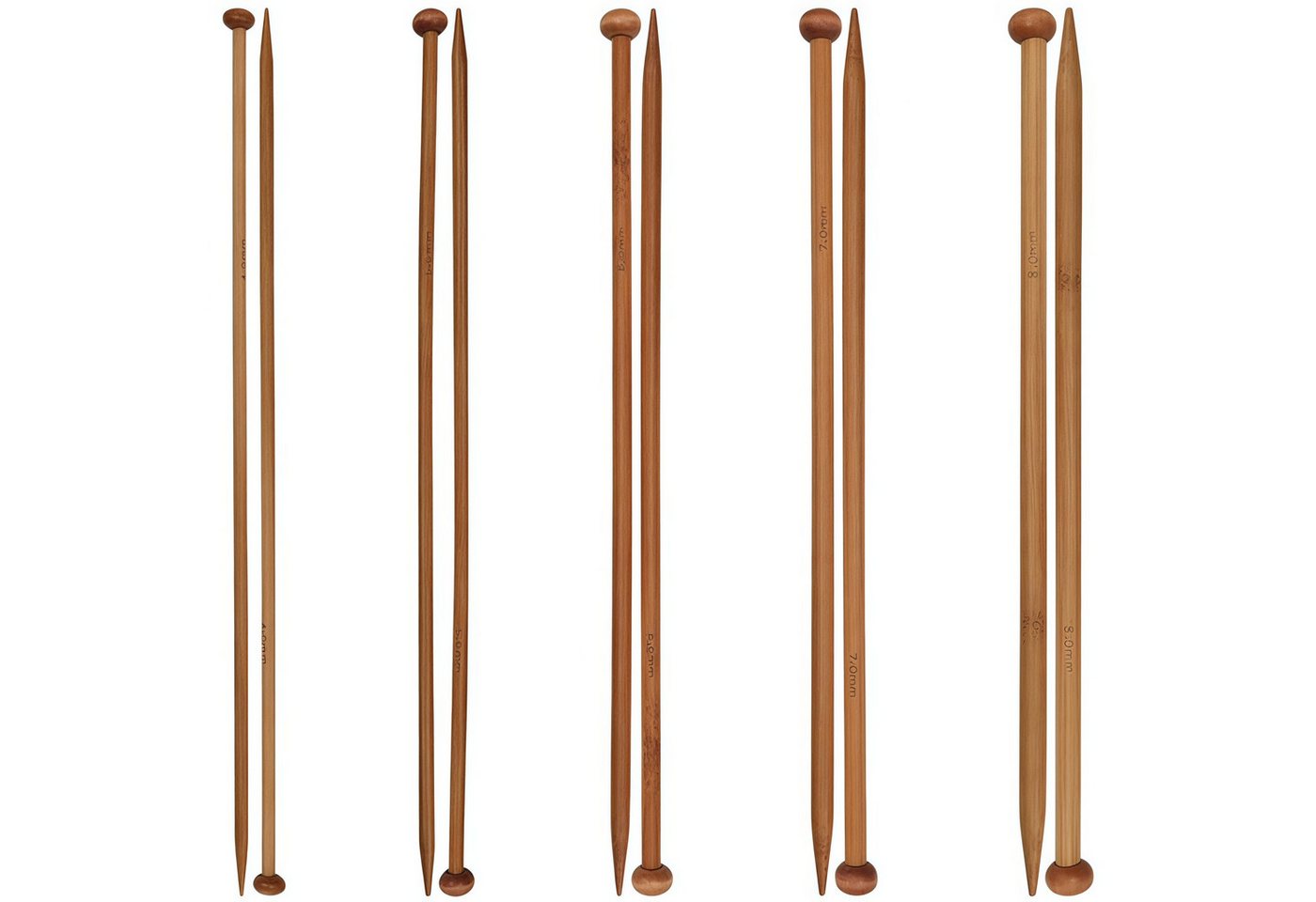 FOUORTUNATE-BEE Stricknadeln 25 cm Holzstricknadeln Set, verschiedene Größen für Schal & Mütze, 10 St., Holzstricknadeln 25 cm im Set für Anfänger und Profis Bild 3
