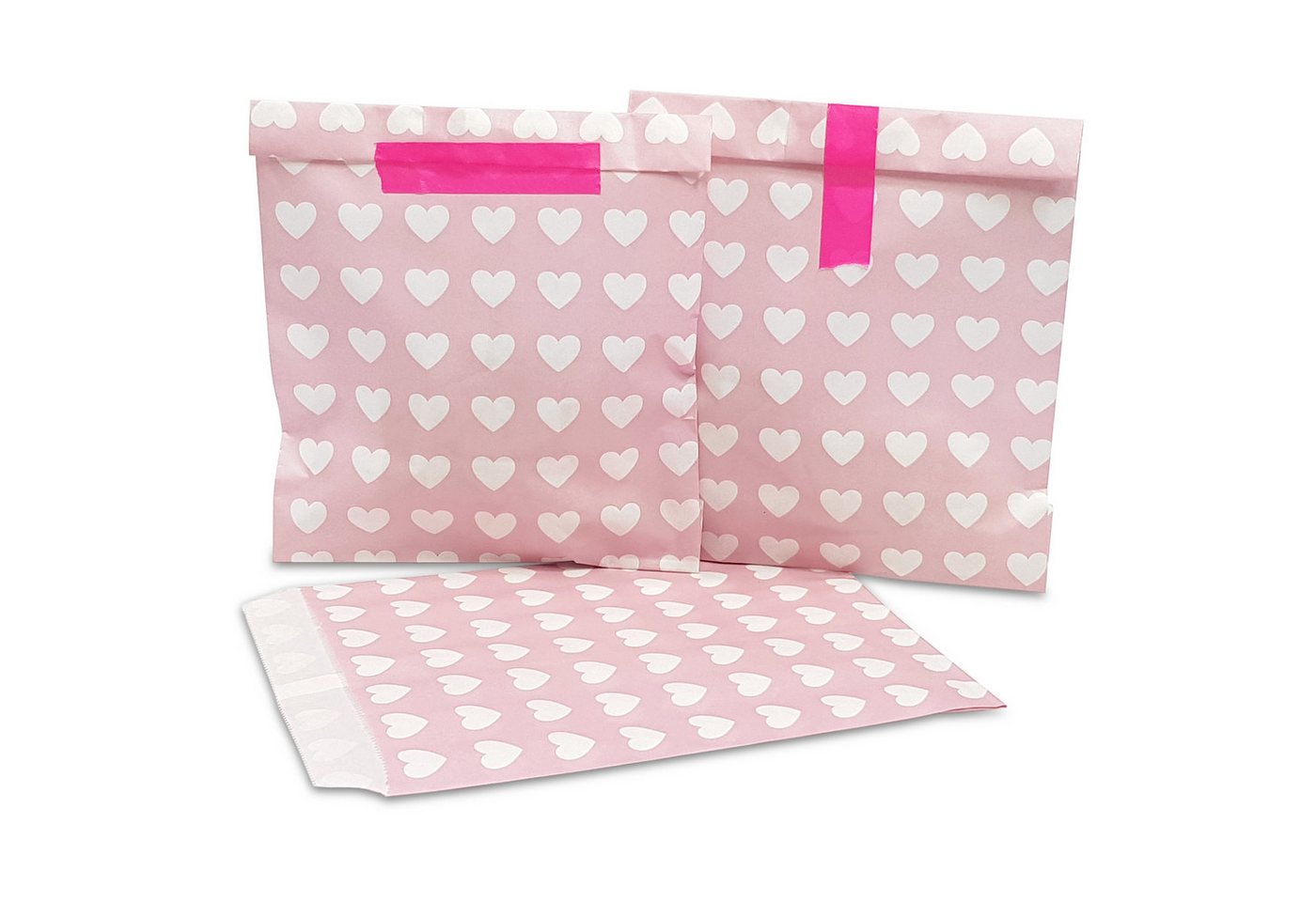 Frau WUNDERVoll Papierdekoration 25 Papiertüten - rosa mit Herzen Bild 2