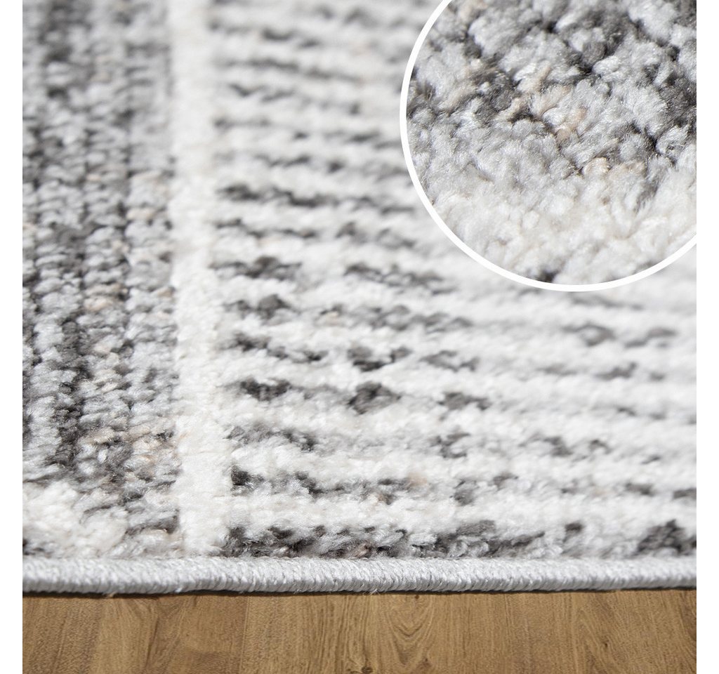 oKu-Tex Teppich HARMONIA, Wohnzimmer, weicher Kurzflor, geometrisch, Rechteckig, Höhe: 8.5 mm, Wohnzimmerteppich, softer Kurzflor, geometrisch, 3D-Effekt, Dreieck Bild 4