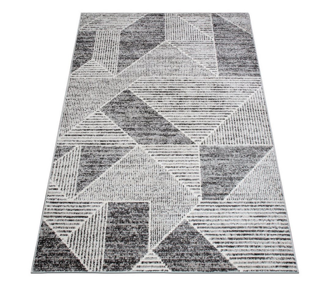 oKu-Tex Teppich HARMONIA, Wohnzimmer, weicher Kurzflor, geometrisch, Rechteckig, Höhe: 8.5 mm, Wohnzimmerteppich, softer Kurzflor, geometrisch, 3D-Effekt, Dreieck Bild 5