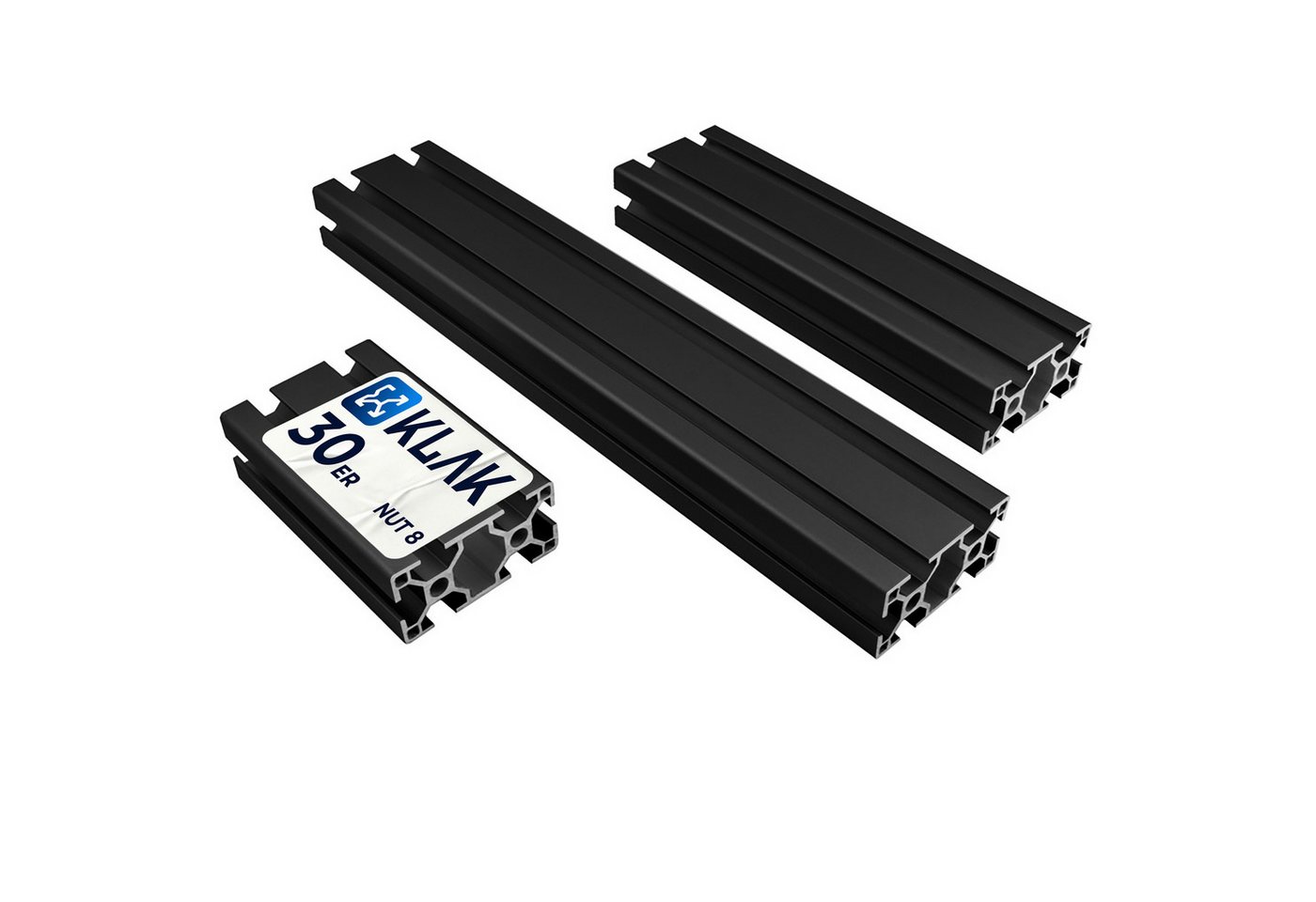 KLAK Profil KLAK 30/60 - Aluprofil 30x60mm Profil Typ-I Nut 8 10-200cm schwarz Bild 5