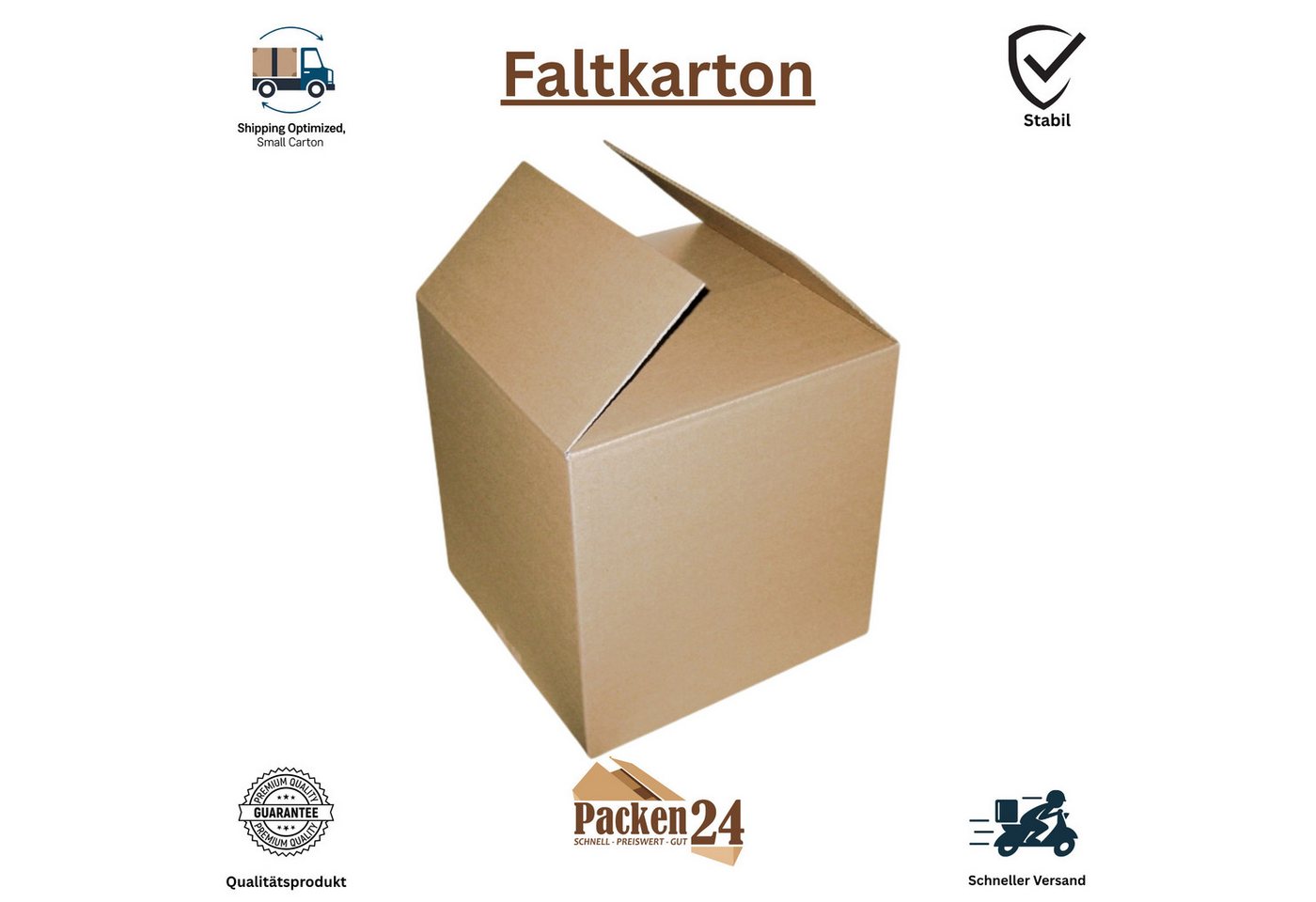 Packen24 GmbH Versandkarton Faltkarton 300 x 300 x 300 mm Versandkarton einwellig