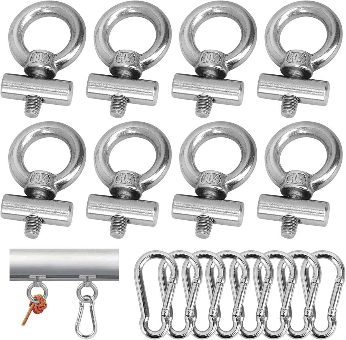 FELIXLEO Karabiner 8 Set Kederleiste Haken Edelstahl Markisenhaken Karabiner Camping, (1 St) Bild 4