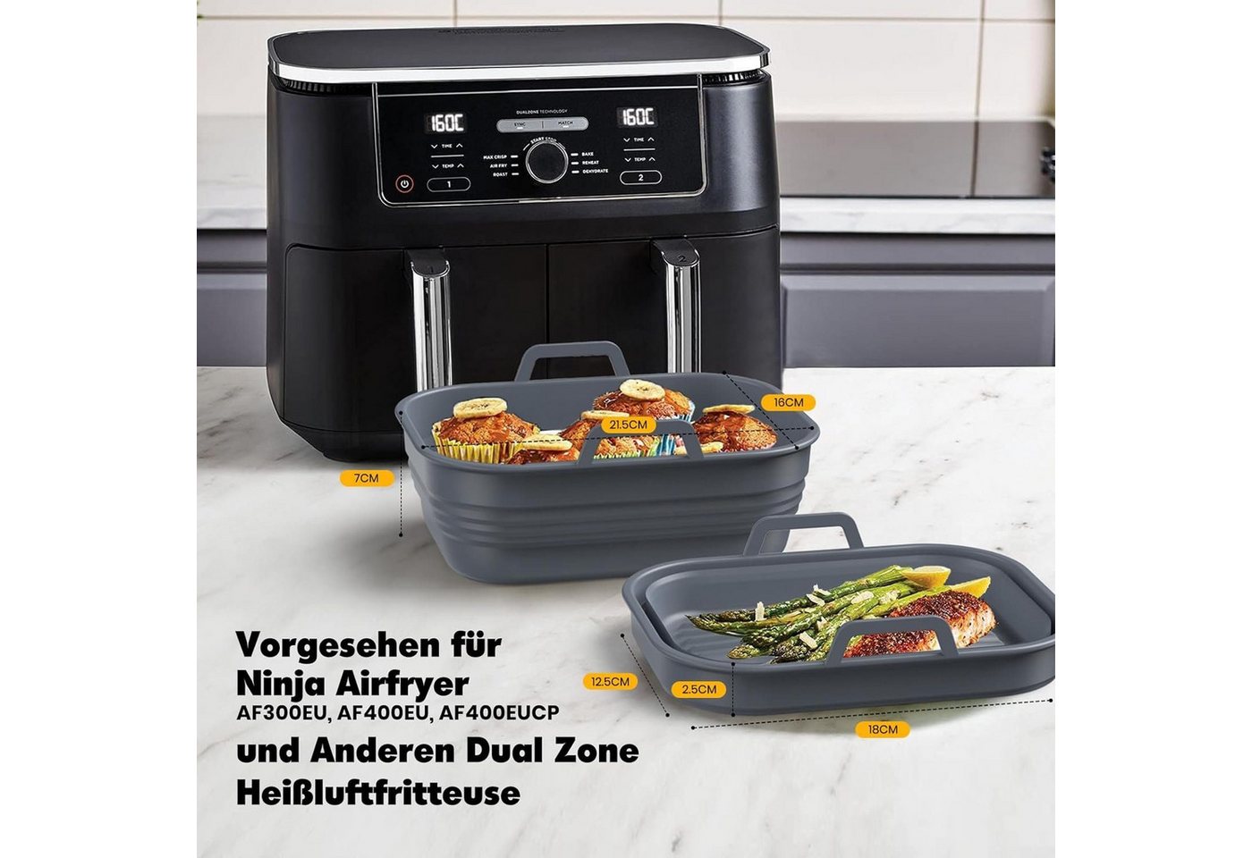 MOPUEA Brotbackform Silikonform Wiederverwendbares Silikon-Backblech 4 Stück, (Platzsparend und vielseitig einsetzbar 4-tlg), Umweltfreundliche Materialien für Ihre Sicherheit Bild 3