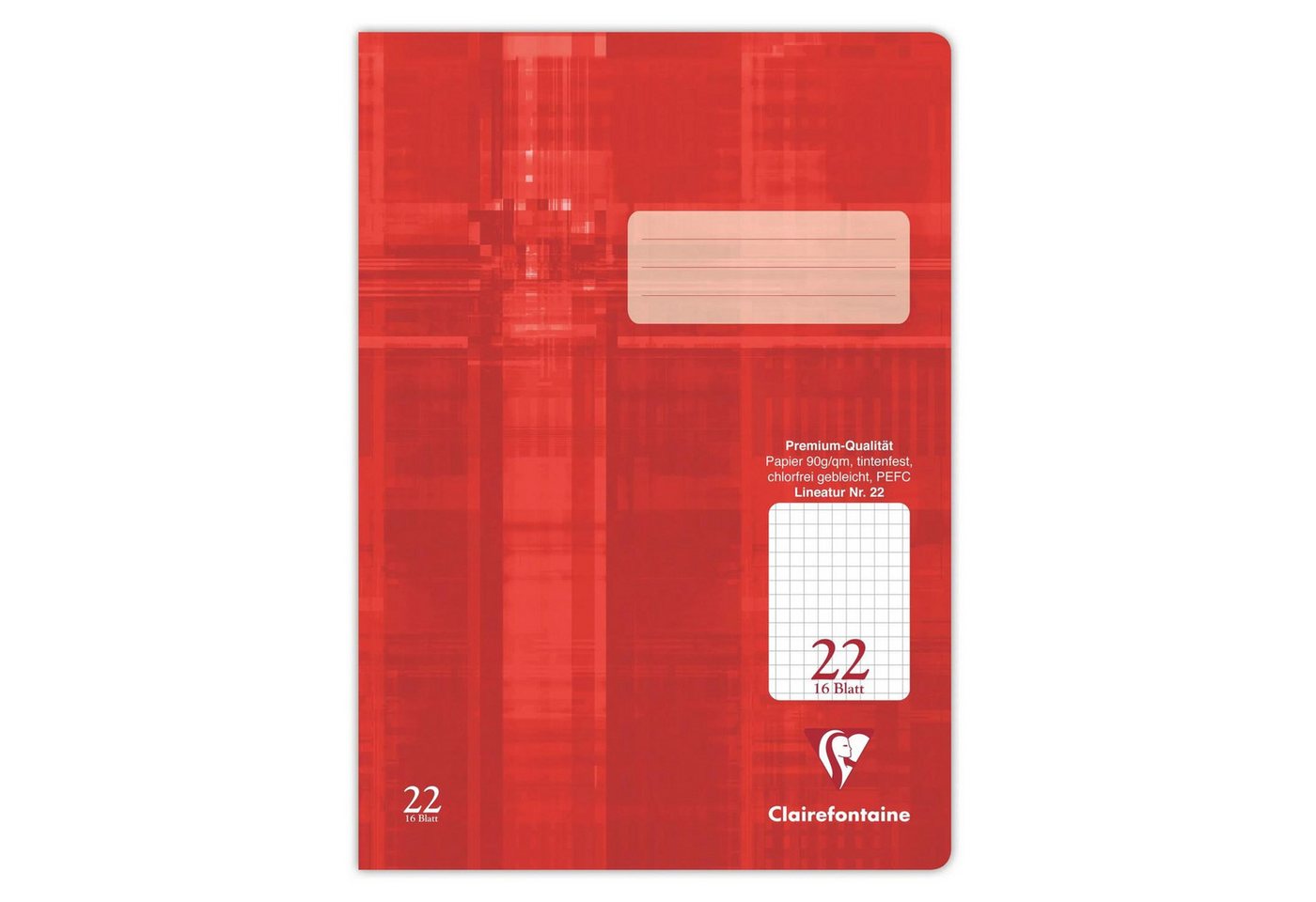 CLAIREFONTAINE Schulheft Clairefontaine Heft A4 Premium kariert 5/5mm 16Bl