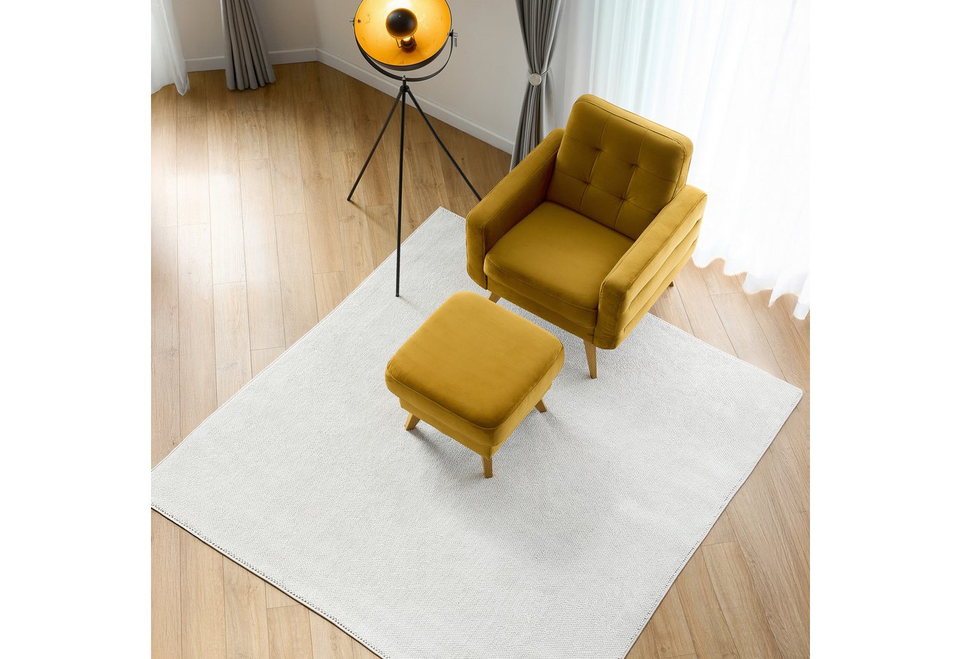 Tapiso Teppich AGRA, quadratisch, Höhe: 10 mm, Quadratischer Kurzflorteppich mit weicher Oberfläche