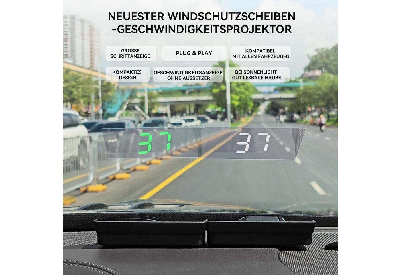 FELIXLEO Head Up Display Head Up Display GPS Tacho digital für Auto Motorrad Plug & Play Bild 2