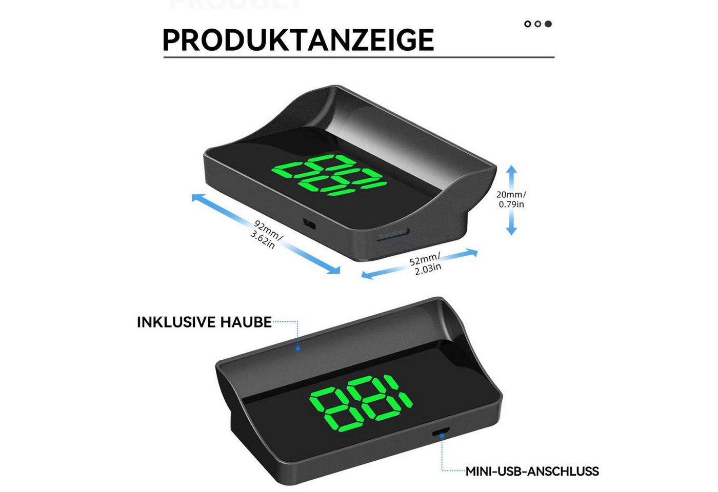 FELIXLEO Head Up Display Head Up Display GPS Tacho digital für Auto Motorrad Plug & Play Bild 5