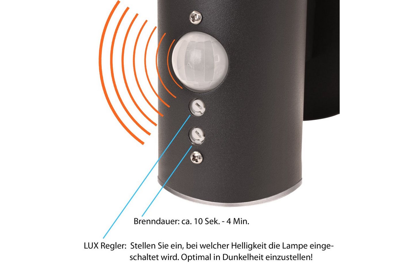 Maxkomfort Außen-Wandleuchte 313, mit Bewegungsmelder, LED fest integriert, Warmweiß, Außenwandleuchte Bild 3
