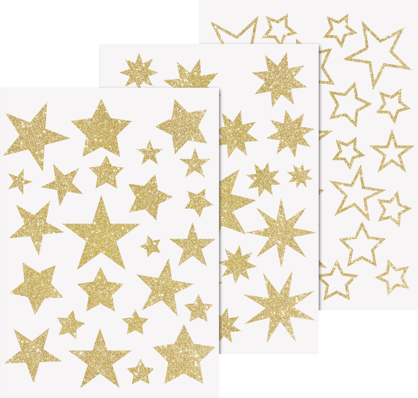 Heyda Sticker Heyda 203584469 Fenster Sticker „Sterne“ glitter-gold Bild 3