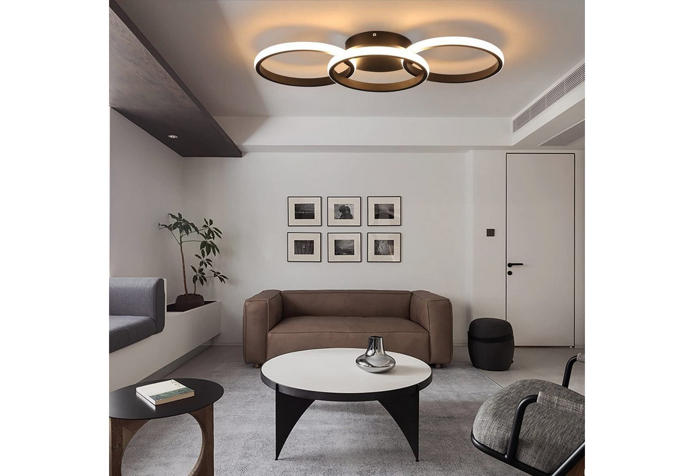 ZMH LED Deckenleuchte Deckenlampe Moderne 36W 60cm Wohnzimmer Esszimmer CCT/mit FB, Augenschutz, LED fest integriert, Warmweiß, LED Deckenlampe Modern Design 36W Schlafzimmerlamp Bild 3