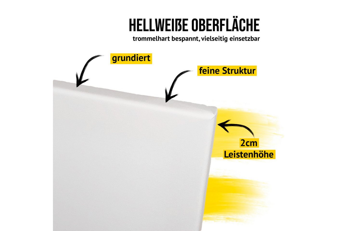 Crazy Canvas Leinwand HOBBY 20x30 cm 2er Pack, Keilrahmen, feine Struktur, versandfrei, 270 g/m², universal grundiert, Made in Berlin Bild 3