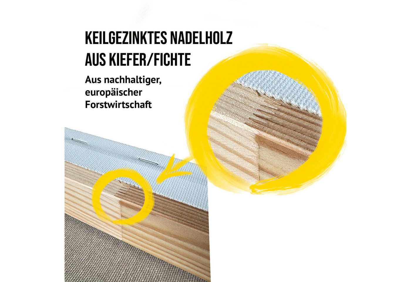 Crazy Canvas Leinwand HOBBY 20x30 cm 2er Pack, Keilrahmen, feine Struktur, versandfrei, 270 g/m², universal grundiert, Made in Berlin Bild 4