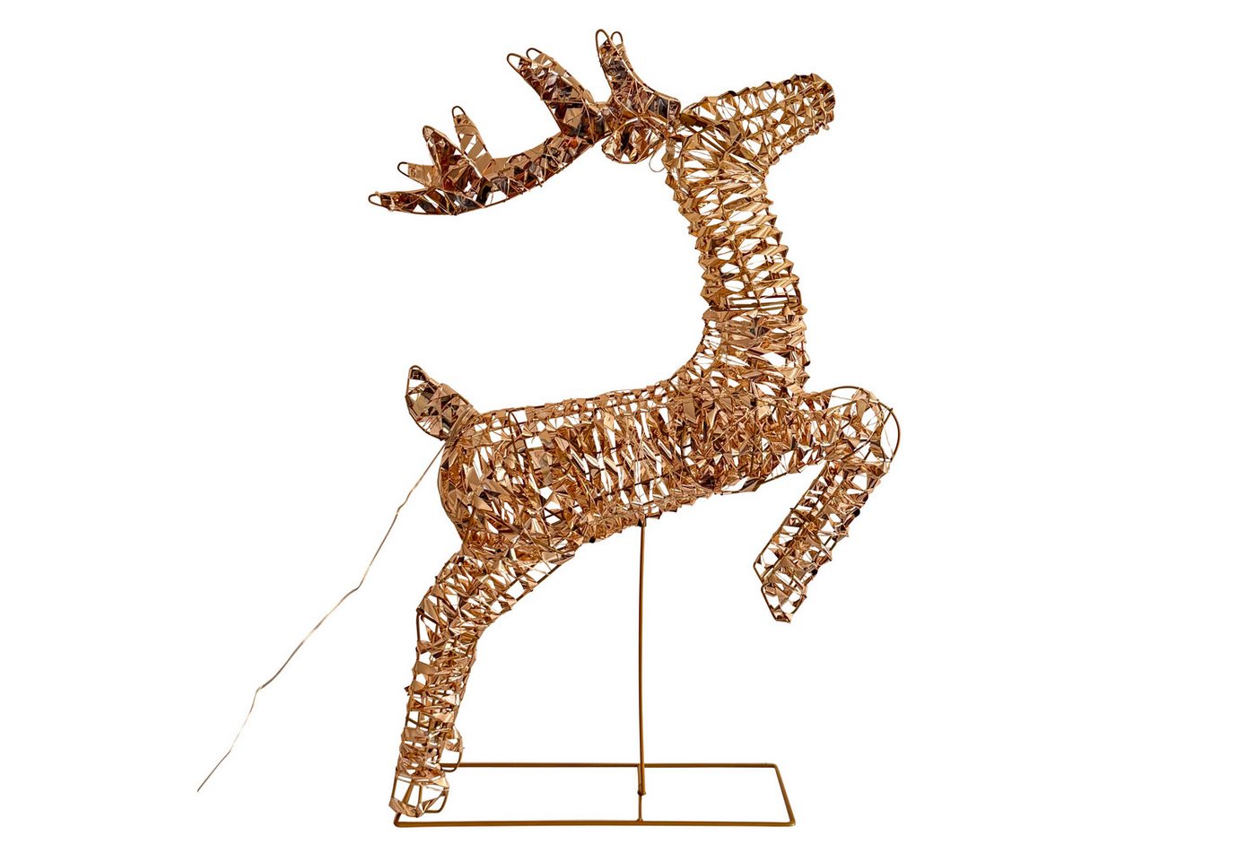 Online-Fuchs LED Dekofigur großer Hirsch mit Folie und LED-Lichterkette - Weihnachtsdeko outdoor, ruhiges Dauerleuchten oder Flasheffekt wählbar, 720 warmweiße LEDs, praktische 6-Stunden Timerfunktion - mit Netzkabel Bild 3