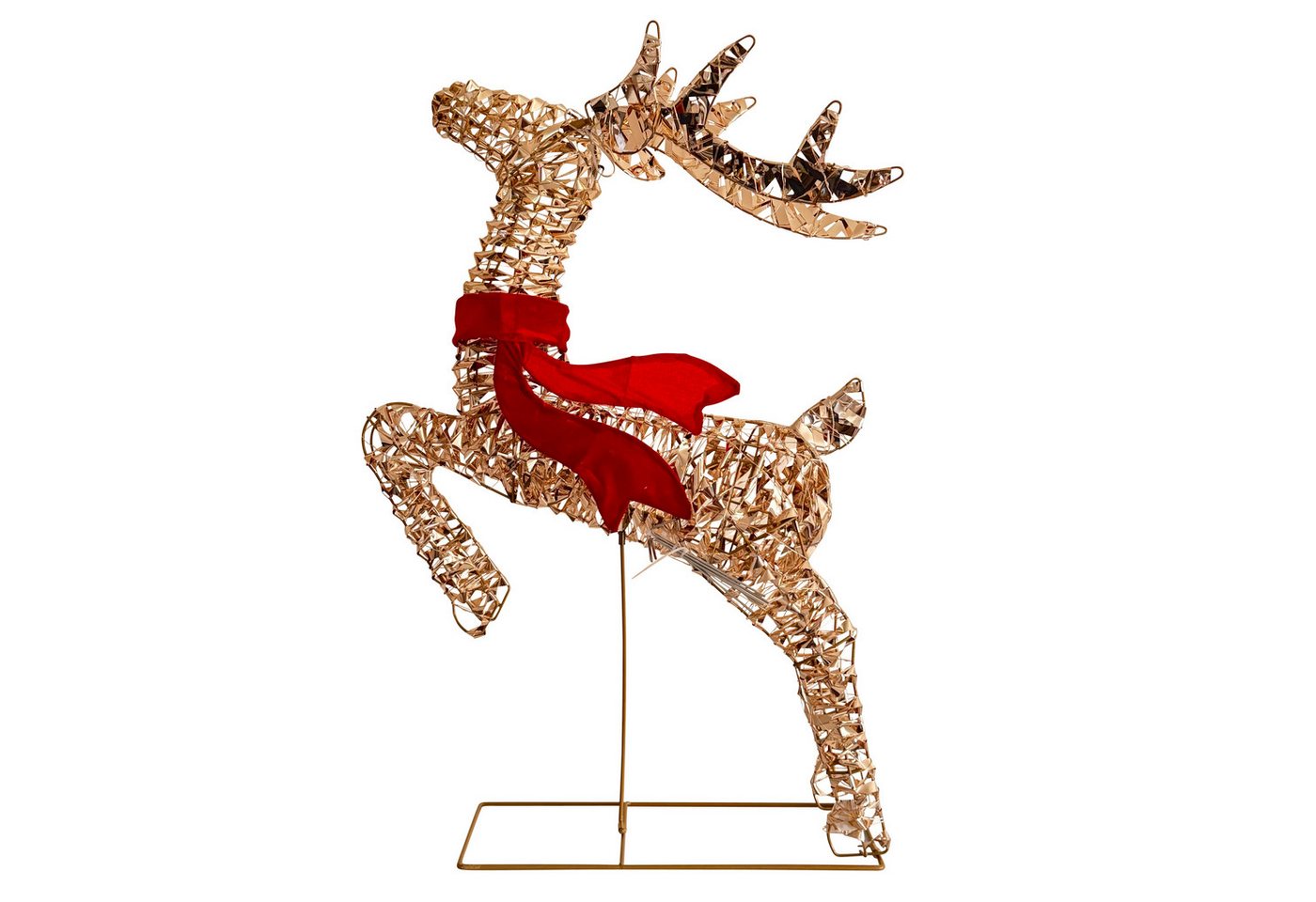 Online-Fuchs LED Dekofigur großer Hirsch mit Folie und LED-Lichterkette - Weihnachtsdeko outdoor, ruhiges Dauerleuchten oder Flasheffekt wählbar, 720 warmweiße LEDs, praktische 6-Stunden Timerfunktion - mit Netzkabel Bild 4