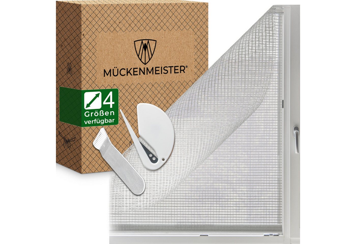 MÜCKENMEISTER Fliegengitter-Gewebe - Fliegengitter Fenster aus Glasfaser - zuschneidbar mit Klebestreifen, verschiedene Größen: 120x240, 130x150, 130x450, 170x180 Bild 4
