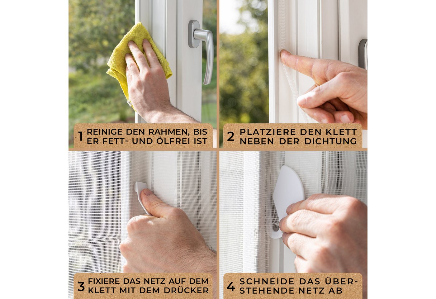 MÜCKENMEISTER Fliegengitter-Gewebe - Fliegengitter Fenster aus Glasfaser - zuschneidbar mit Klebestreifen, verschiedene Größen: 120x240, 130x150, 130x450, 170x180 Bild 5