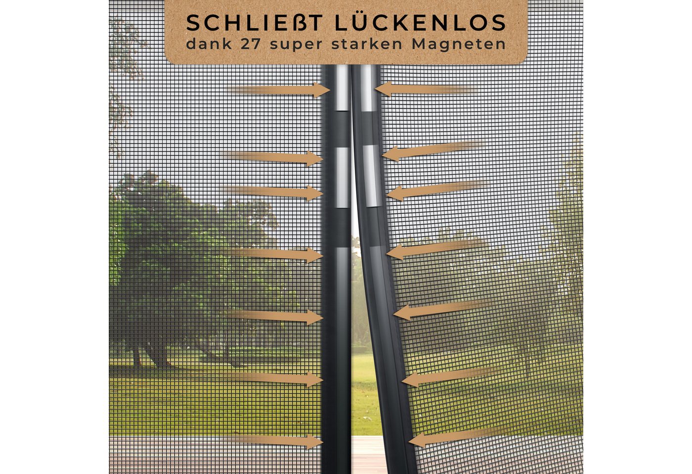 MÜCKENMEISTER Insektenschutz-Tür - Fliegengitter Balkontür mit Magnet - Insektenschutz Terassentür, Größen: 200x90, 210x90, 210x100, 220x100, 220x110, 220x120 Bild 5