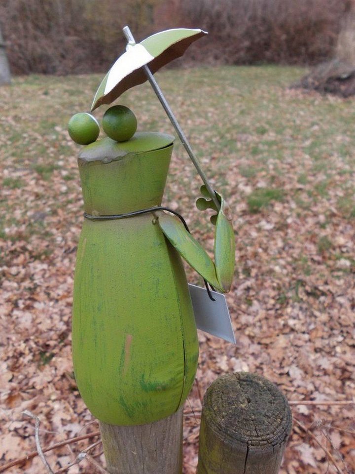 Deko-Impression Gartenfigur Zaunfigur Zaunhocker Frosch mit Schirm Schild Wetterfrosch Gartendeko, (1 St) Bild 3