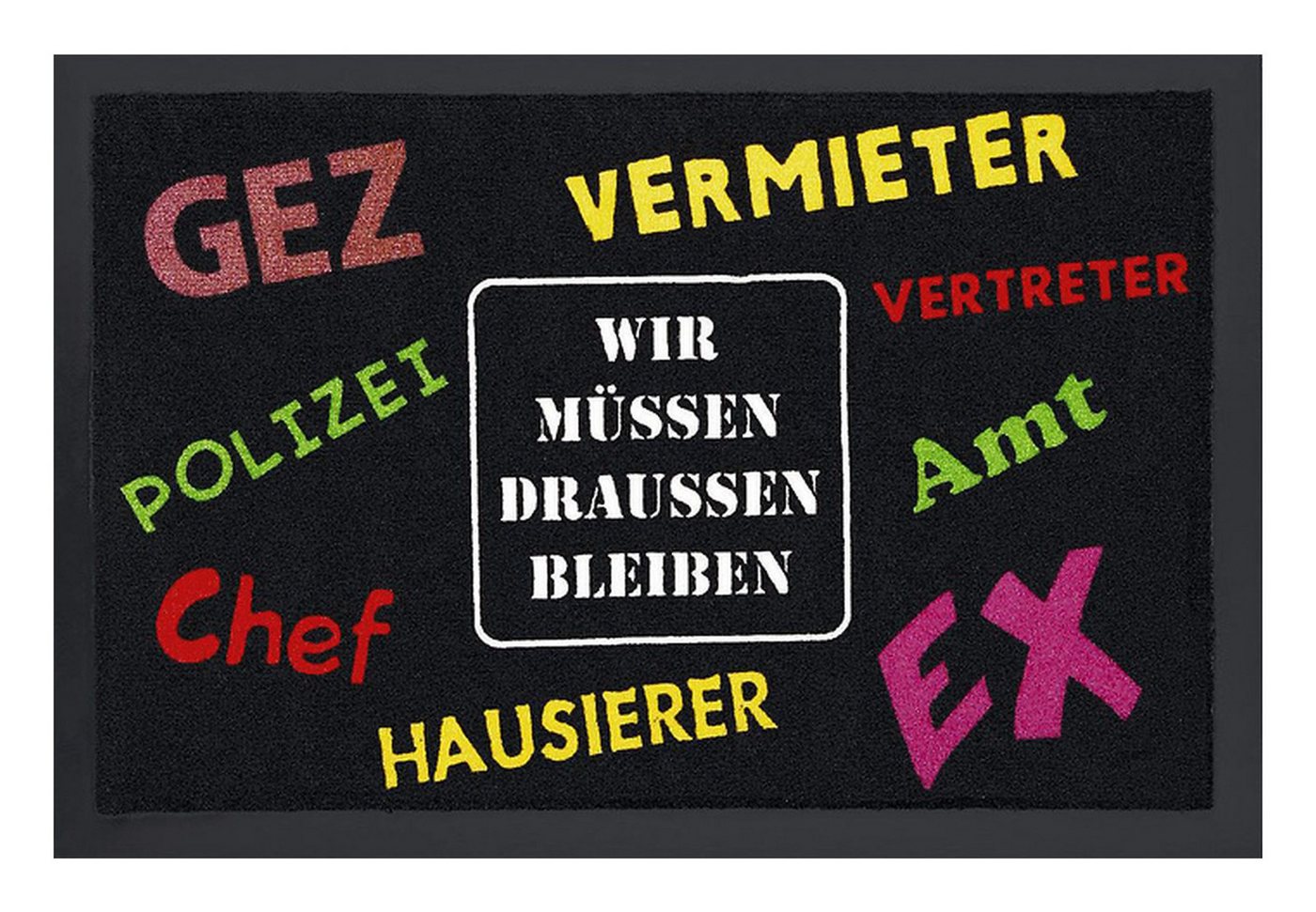 Rockbites Fußmatte Rockbites - Fußmatte Türmatte "müssen draußen bleiben" Schwarz Nr. 12