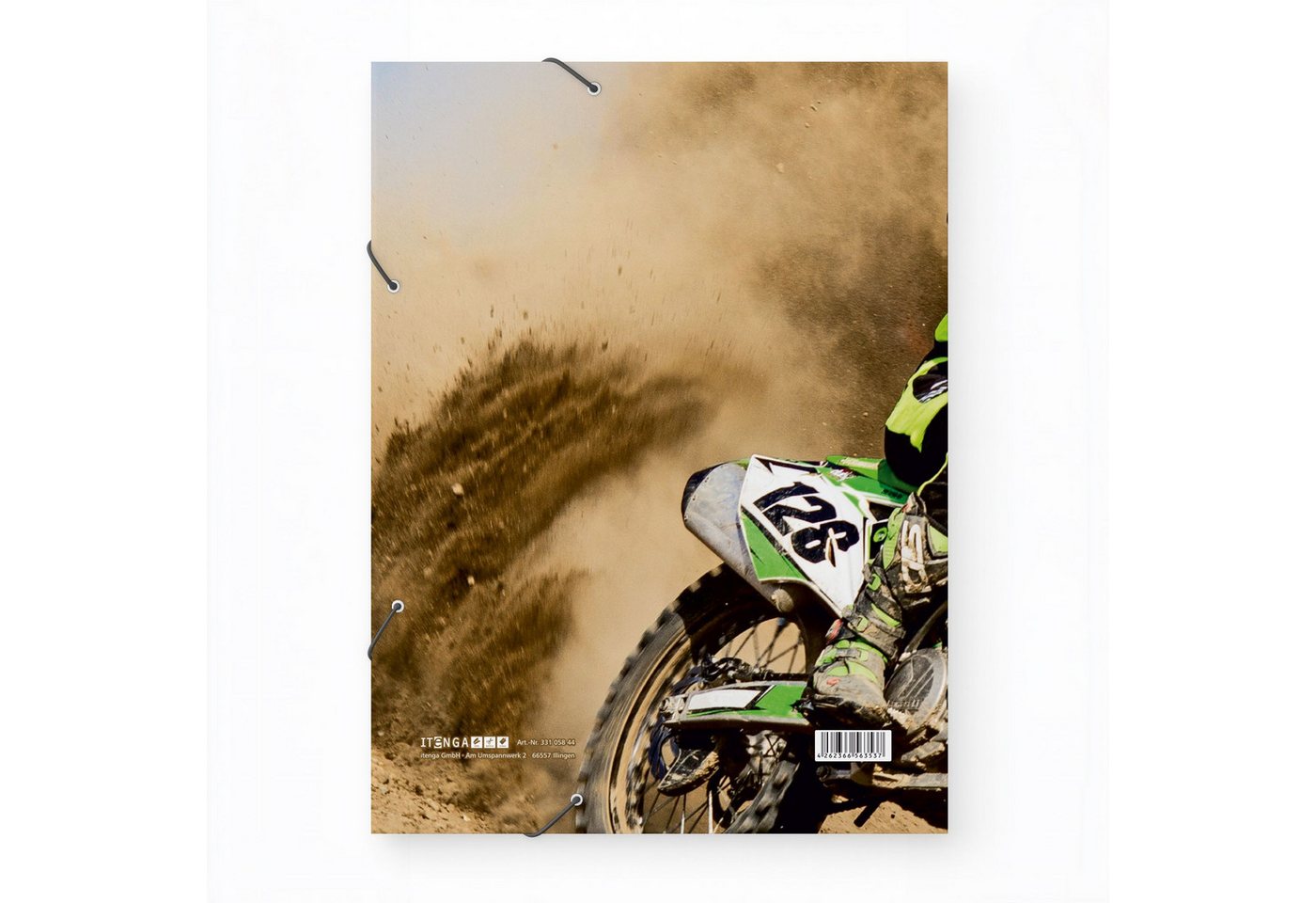itenga Organisationsmappe ITENGA Gummizugmappe Sammelmappe A4 Karton Motiv Motocross