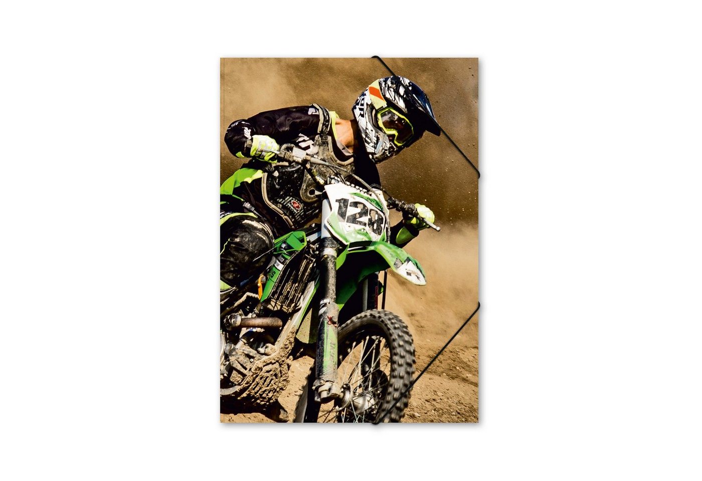 itenga Organisationsmappe ITENGA Gummizugmappe Sammelmappe A4 Karton Motiv Motocross Bild 3