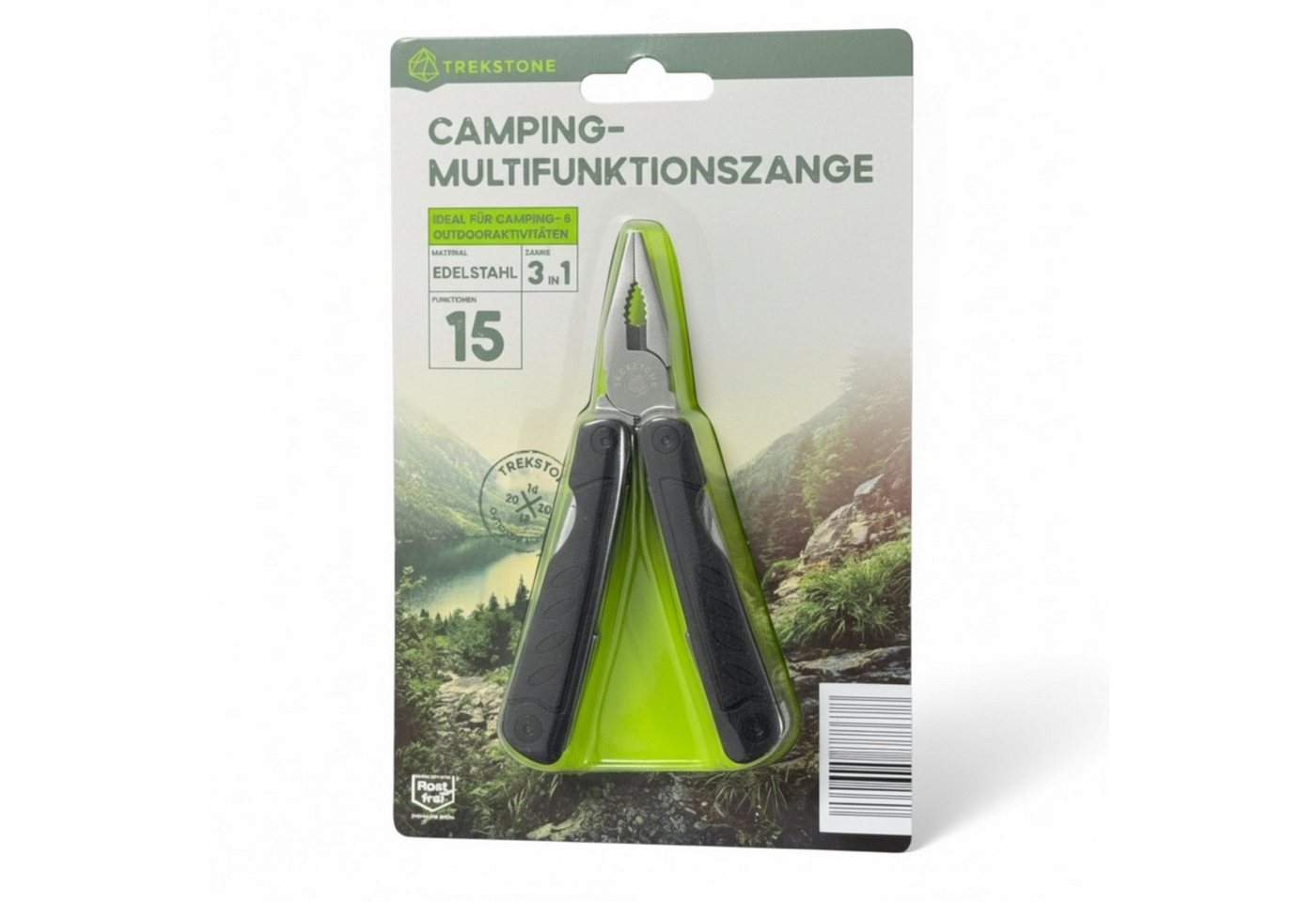 Kremer Multitool Trekstone CAMPING-MULTIFUNKTIONSZANGE, Taschenmesser 15 Funktionen Bild 2