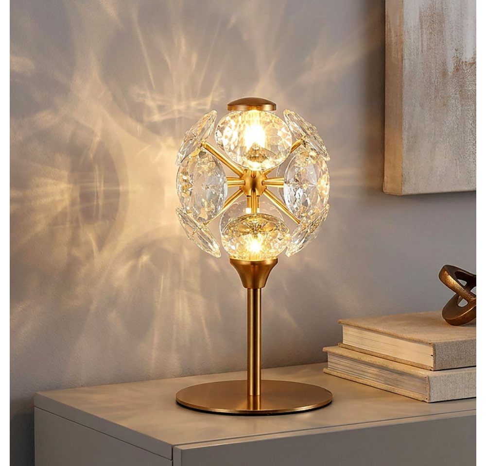 GLOBO LIGHTING LED Tischleuchte, LED-Leuchtmittel fest verbaut, Warmweiß, Tischlampe Nachttischlampe Tischleuchte Kristalllampe LED H 26,5 cm Bild 2