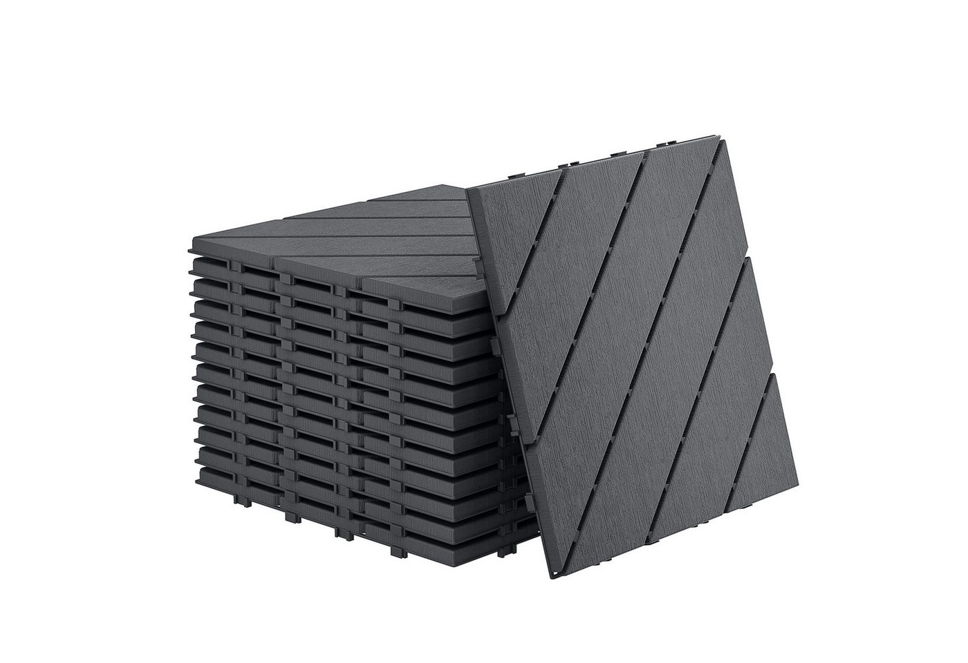 FIVMEN Terrassendielen Fliesen Klickfliesen Bodenbelag 30x30cm, Anthrazit/Braun(Typ B), (55-St), in Holzoptik für Terrassen, Gärten, Schwimmbäder Bild 2