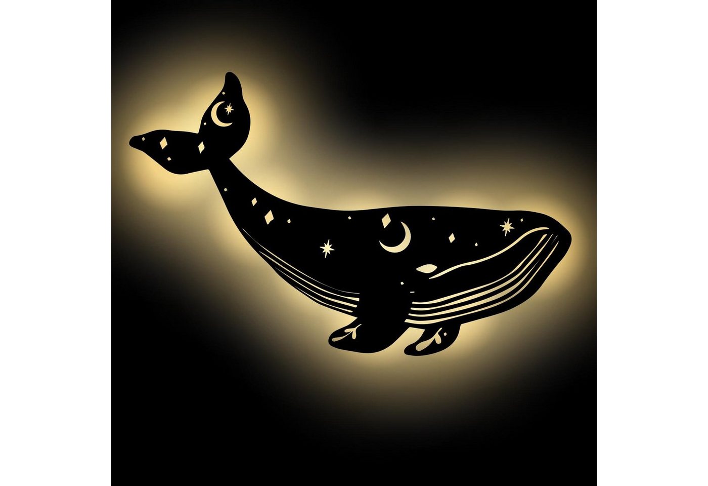 Namofactur LED Nachtlicht Wal Kinderzimer Wand Lampe Dekoration, Nachtlicht für Kinder, Mit Zugschalter, LED fest integriert, Warmweiß Bild 2