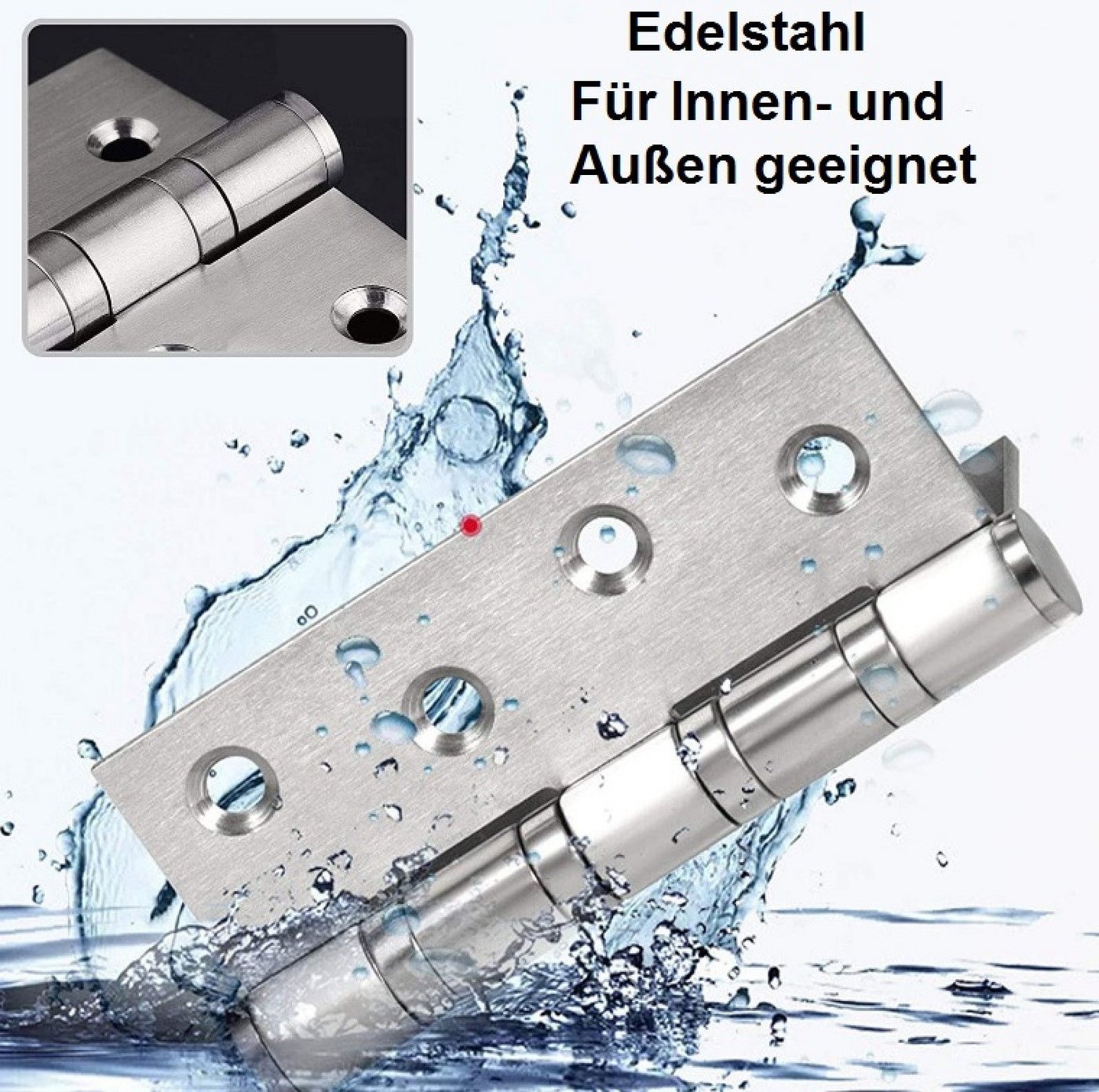 BAYLI Möbelbeschlag 8 x Edelstahl Scharniere Tor - Schwerlast Türbänder - Gartentor Edelst Bild 5