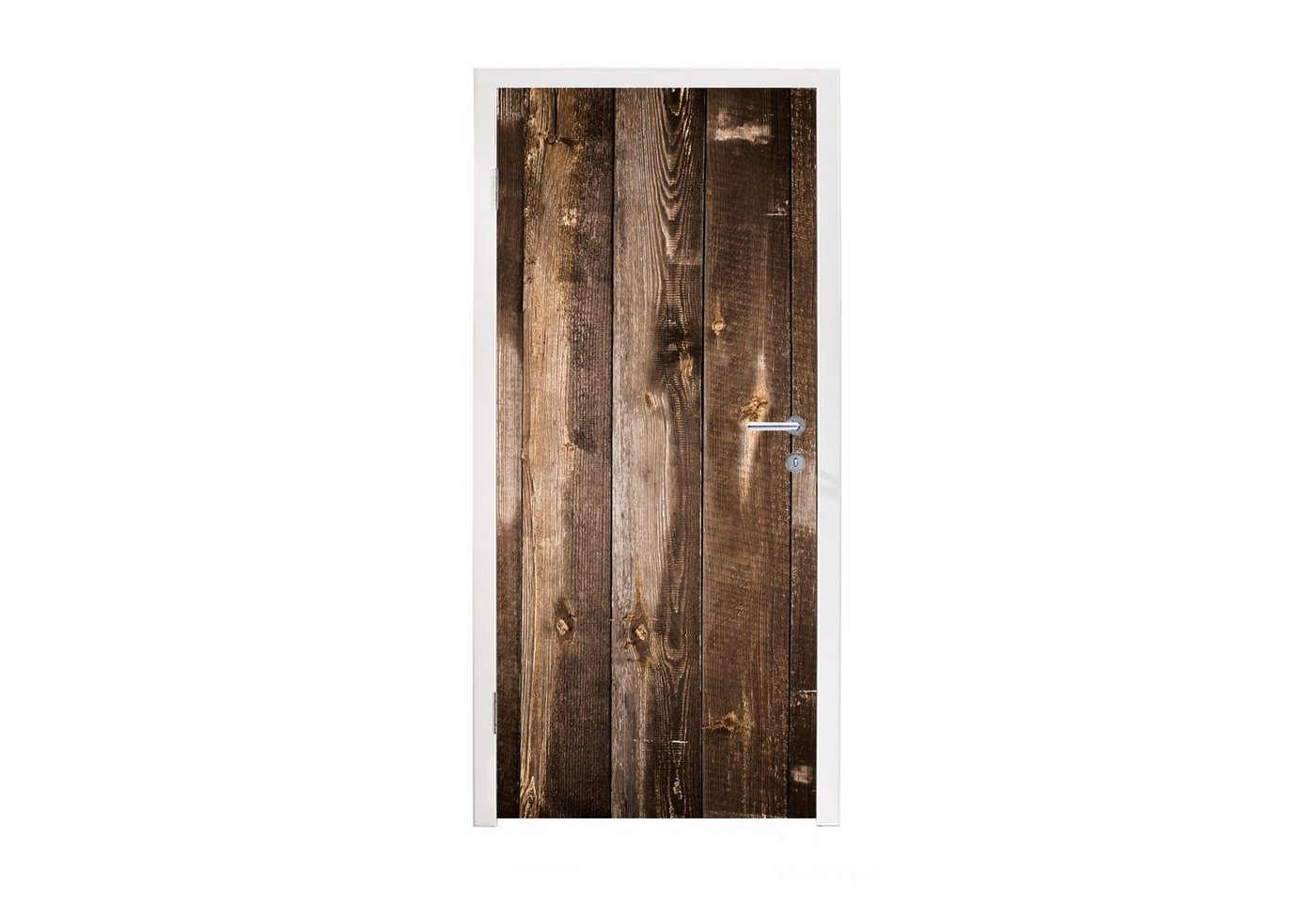MuchoWow Türtapete Regal - Muster - Vintage - Holz, Matt, bedruckt, (1 St), Selbstklebende Tapete, Folie für Möbel, 75x205 cm Bild 5