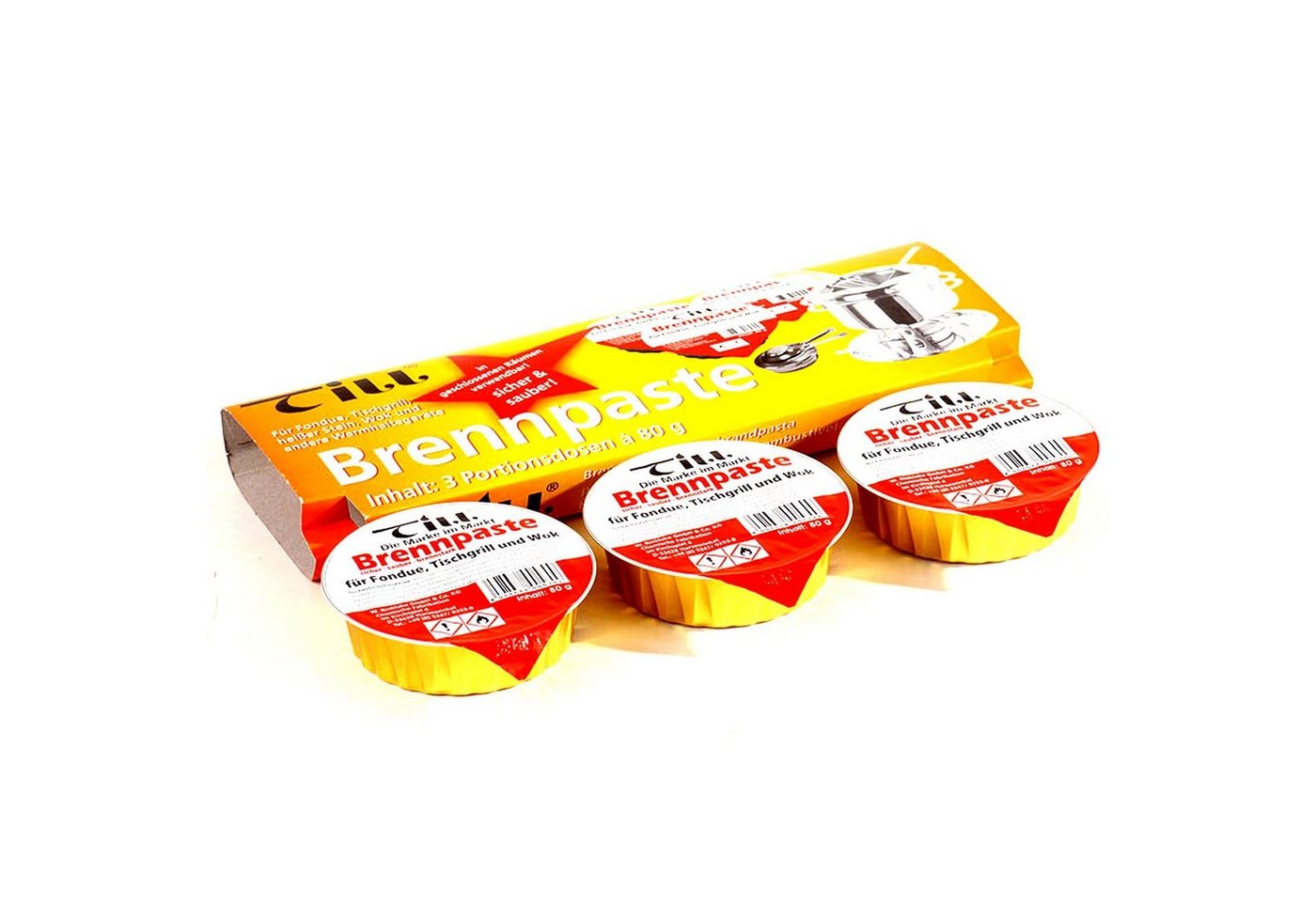 Till Bioethanol 4x Pastenbrenner Spiritusbrenner Rechaud Brenner Fondue Speisewärmer, verchromt mit 16x Ethanol Brennpaste a 80 g Bild 2
