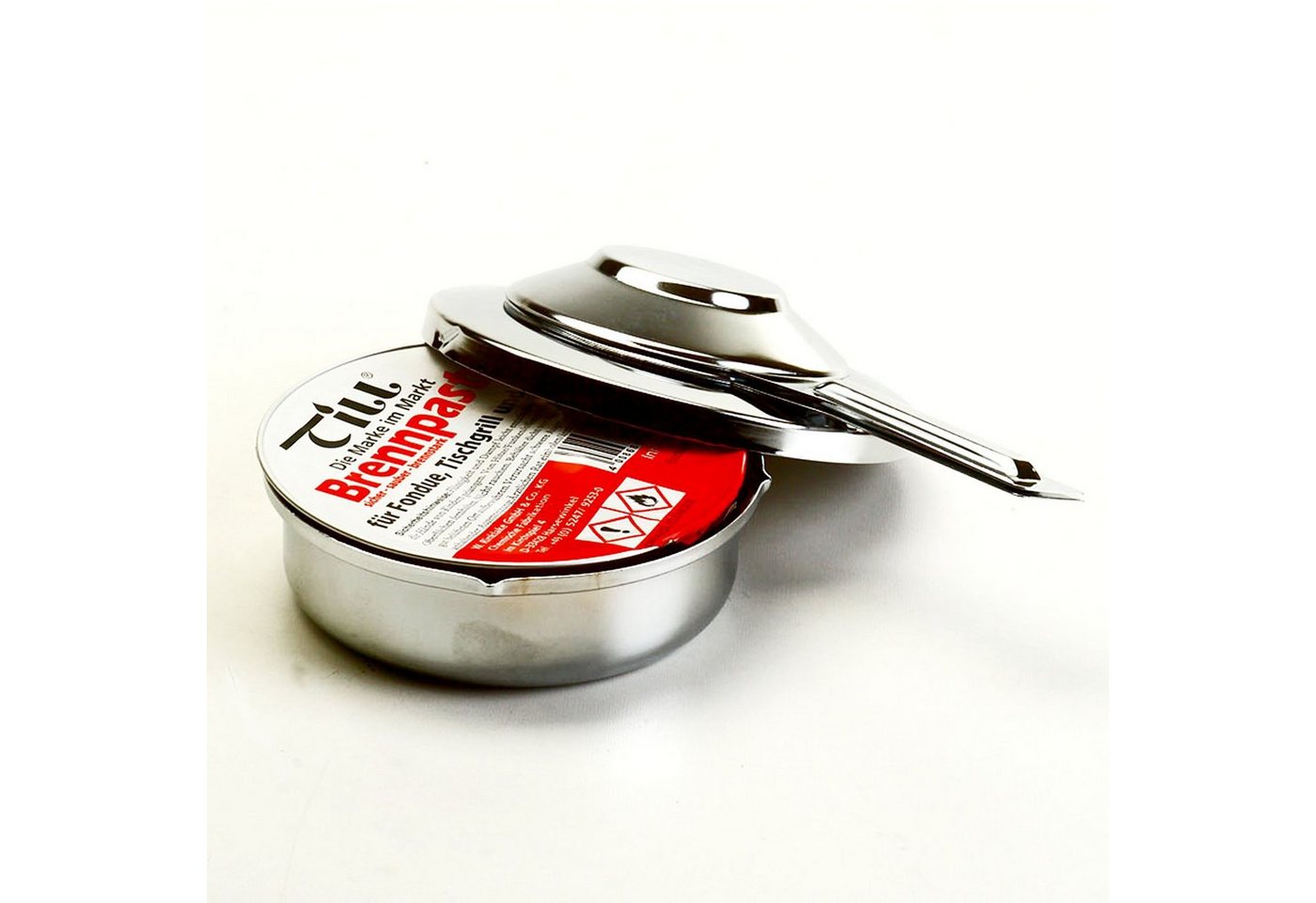 Till Bioethanol 4x Pastenbrenner Spiritusbrenner Rechaud Brenner Fondue Speisewärmer, verchromt mit 16x Ethanol Brennpaste a 80 g Bild 5