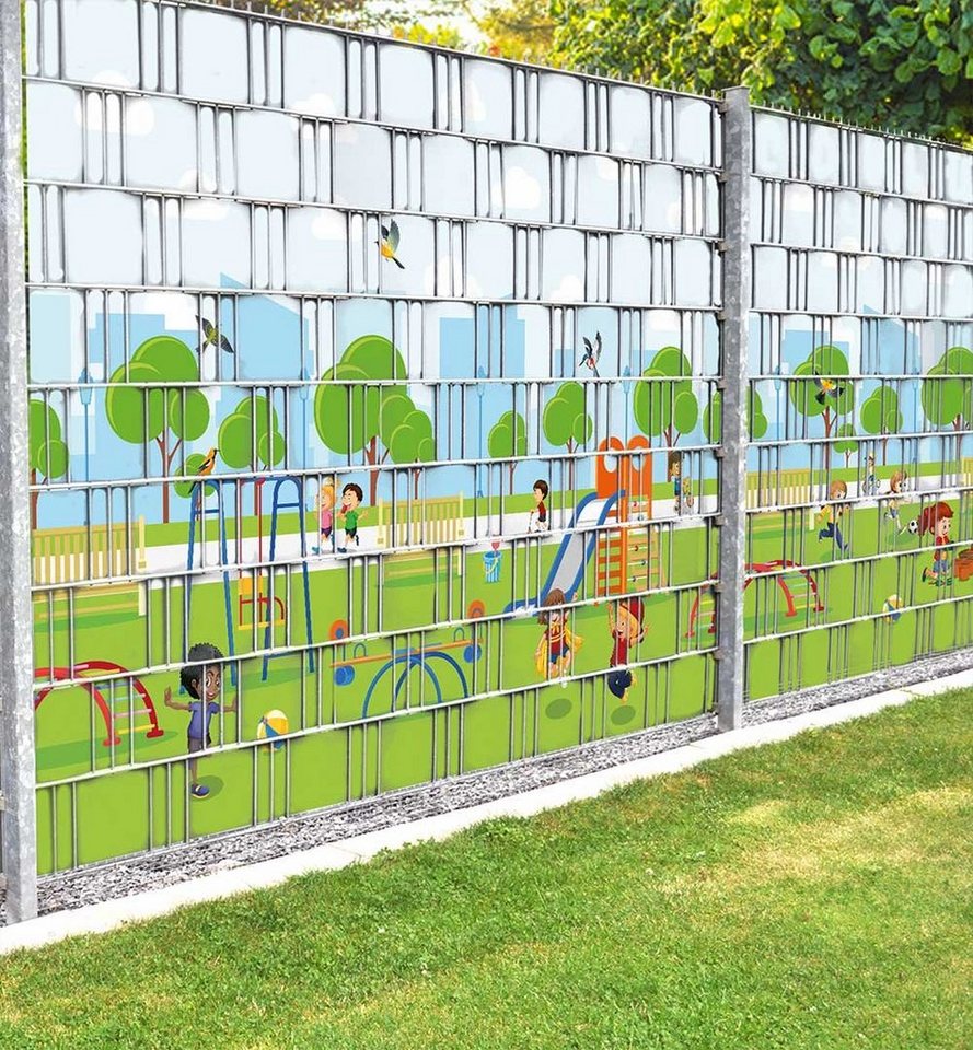 MyMaxxi Sichtschutzstreifen Sichtschutzstreifen spielende Kinder Sichtschutz Garten Zaun, (spielende Kinder) Bild 2