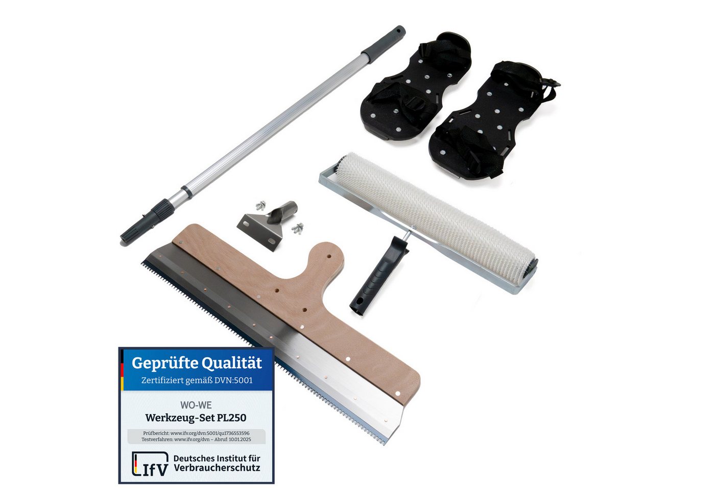 WO-WE Malerset Epoxidharz Bodenbeschichtung Werkzeug Set Ausgleichsmasse Kit PL250, (Set), 4-teilig, Epoxidharz Bodenbeschichtung Werkzeug Set Bild 5