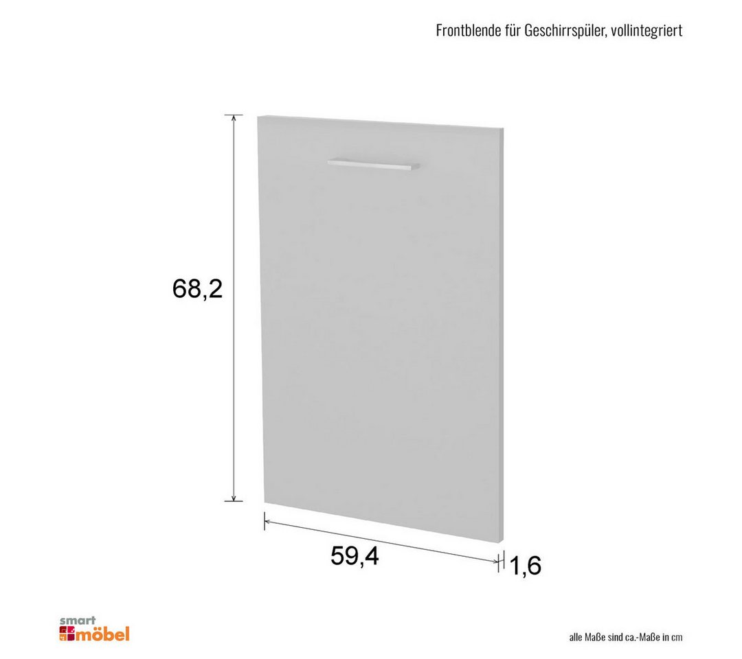 Flex-Well Spülenunterschrank Frontblende für vollintegrierten Geschirrspüler - Weiß – Nawa Bild 4