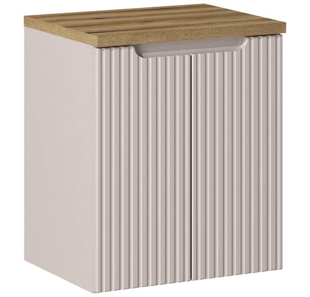 Lomadox Waschbeckenschrank NEWPORT-56-CASHMERE Waschtischunterschrank 50cm in kaschmir, gerillte Front Bild 3