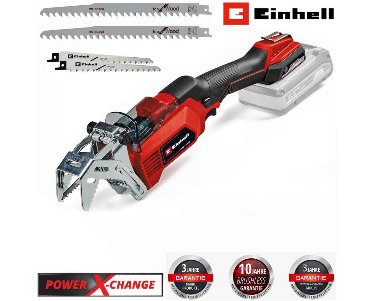 Einhell Akku-Säbelsäge Akkuastsäge GE-GS 18/150 Li-Solo 18V inkl- 2 kwb + 2 Extra Sägeblätter Bild 2
