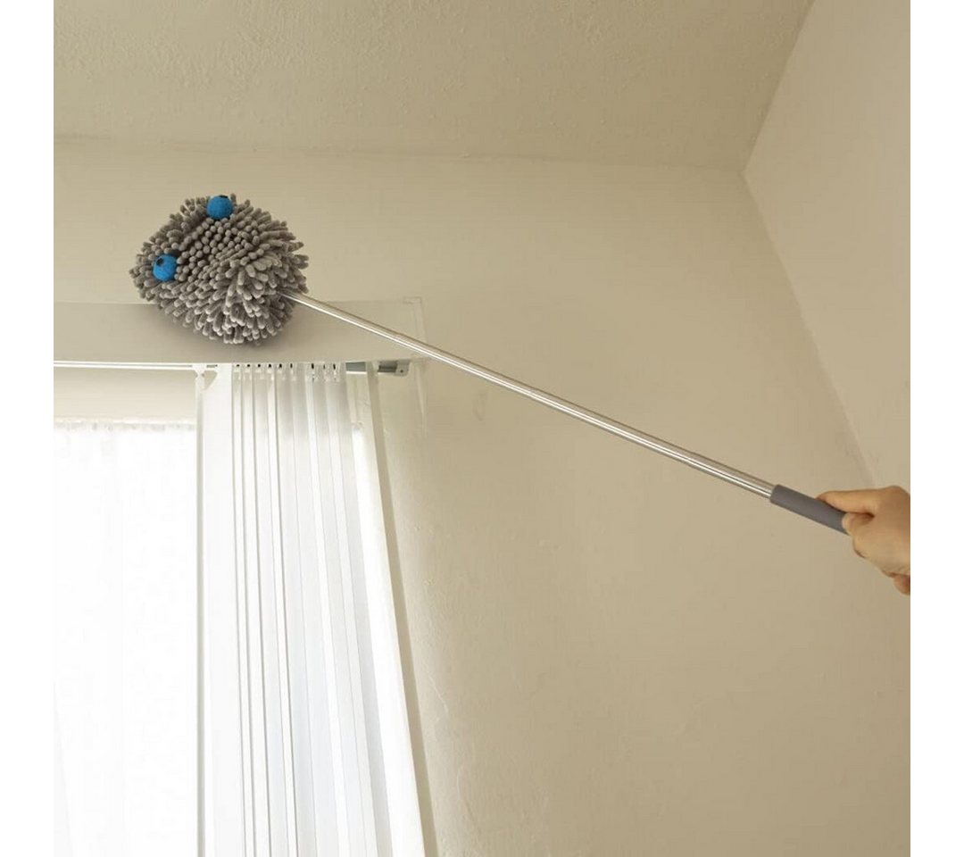 WestCraft Staubwedel monstermässig lustiger Staubwedel mit großer 1 Meter Teleskop (1-St), aus Edelstahl und Mikrofaser, abnehmbar und waschbar Bild 3