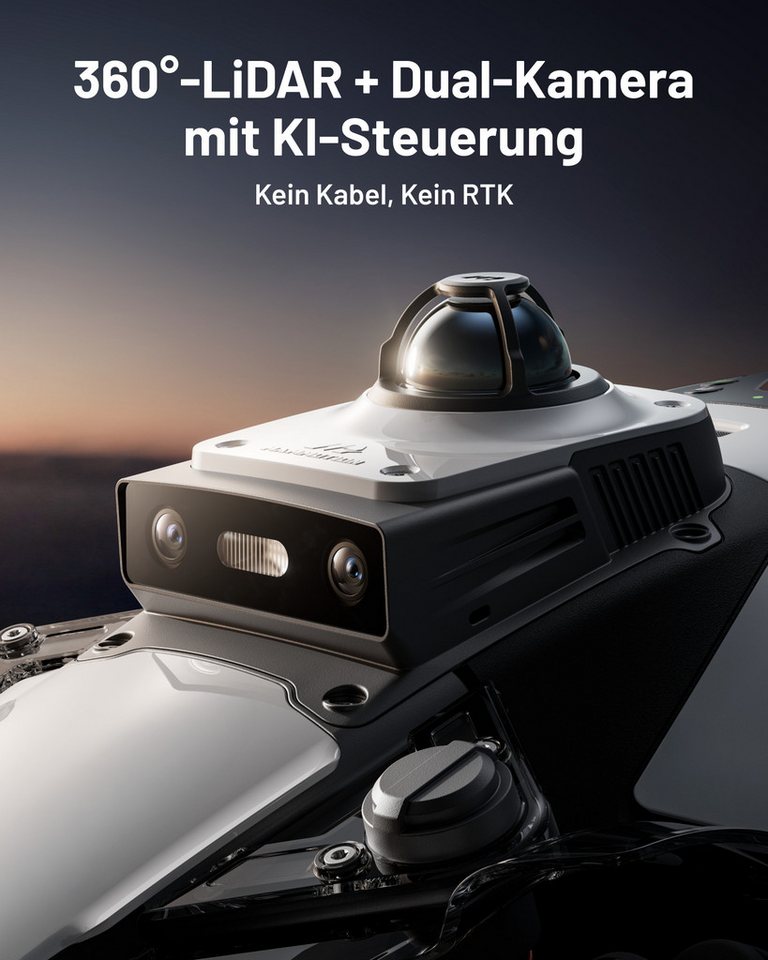 Mammotion Rasenmähroboter LUBA Mini 2 AWD Mähroboter ohne Begrenzungsdraht, bis 1500 m² Rasenfläche, (mit Garage, Waschständer, 360° LiDAR + KI-Vision), Randmähen, DropMow, Auto-Kartierung, 80% Steigung, 4G Moudel, APP Bild 5