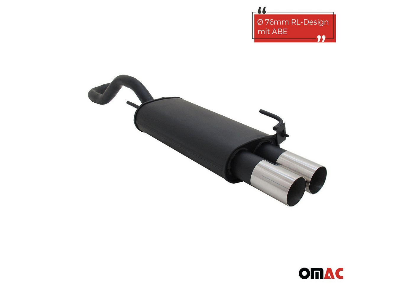 OMAC Auspuff-Flexrohr Novus Sportauspuff für VW Polo 4 6N / 6N2 2x76 Endschalldämpfer ABE, (1-tlg), Leicht austauschbar - Doppelter Ausgang Bild 4