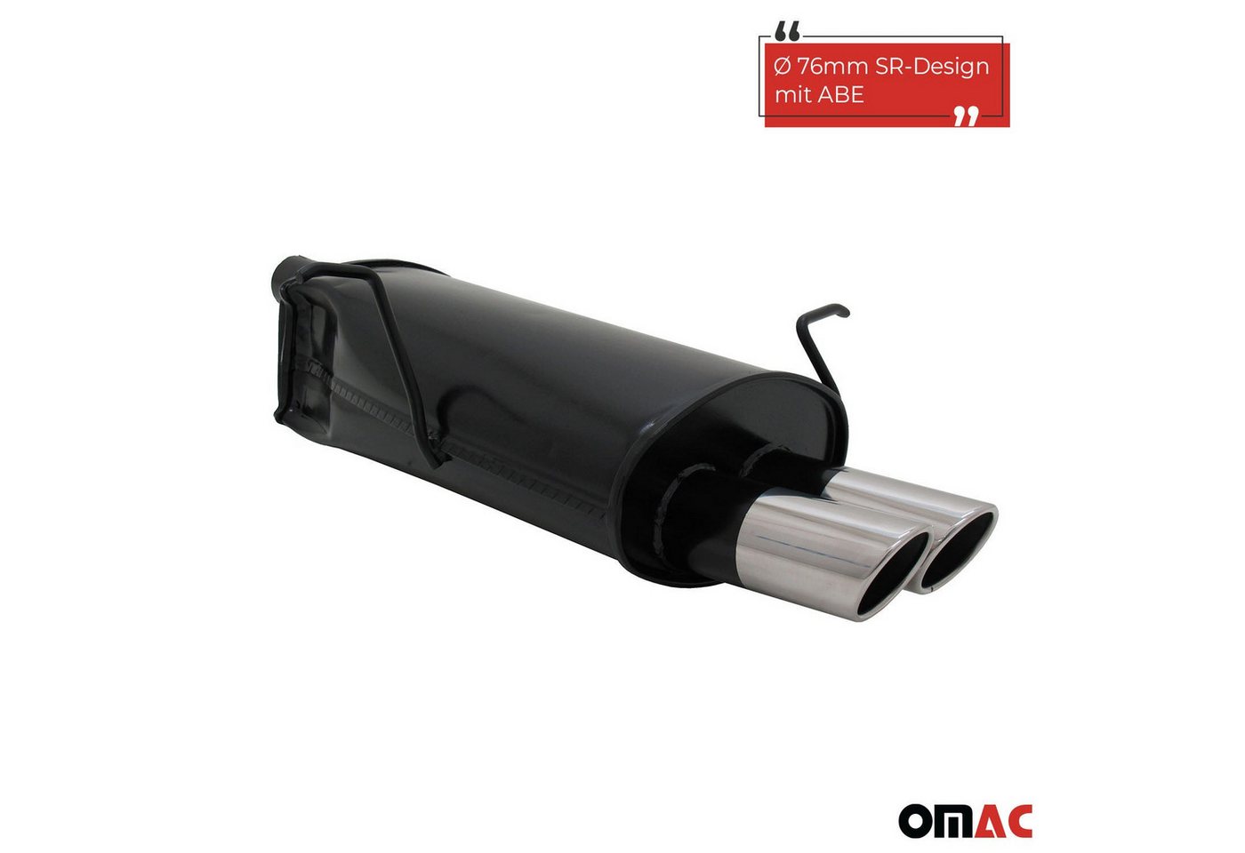 OMAC Auspuff-Flexrohr Novus Sportauspuff für BMW E46 2x76mm Endschalldämpfer mit ABE, (1-tlg), Leicht austauschbar - Doppelter Ausgang Bild 3