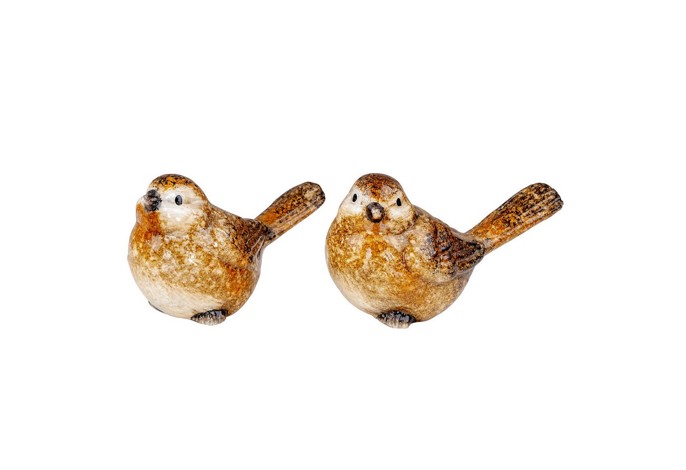 Levandeo® Gartenfigur, 2er Set Vogelfigur Keramik Dekofigur Vogel Tischdeko Deko Aufsteller Bild 2