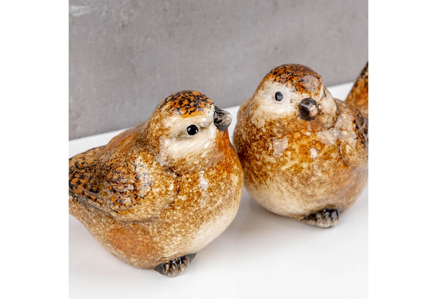 Levandeo® Gartenfigur, 2er Set Vogelfigur Keramik Dekofigur Vogel Tischdeko Deko Aufsteller Bild 5